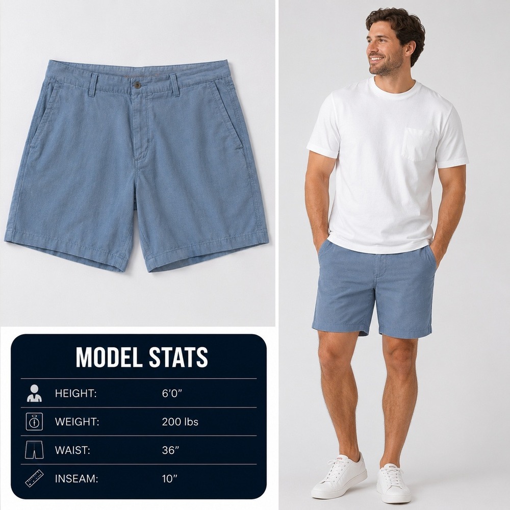 Tommy Bahama Paradise Nation Blue Tencel Cotton Shorts Mens 36 Flat Front